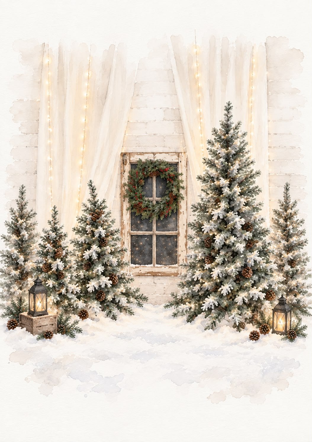 Decorado Luz de Invierno para sesiones de Navidad en Izadi Estudio